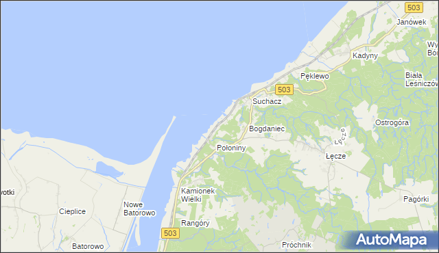 mapa Nadbrzeże gmina Tolkmicko, Nadbrzeże gmina Tolkmicko na mapie Targeo