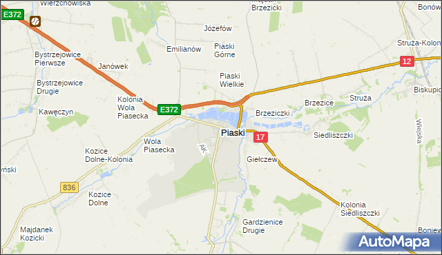 mapa Piaski powiat świdnicki, Piaski powiat świdnicki na mapie Targeo