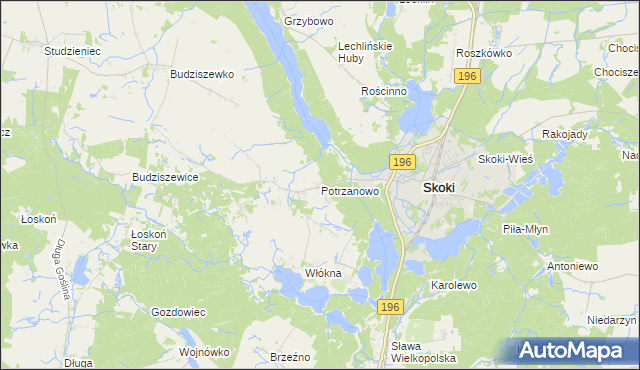 mapa Potrzanowo, Potrzanowo na mapie Targeo