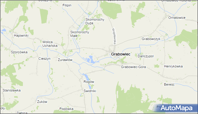 mapa Siedlisko gmina Grabowiec, Siedlisko gmina Grabowiec na mapie Targeo