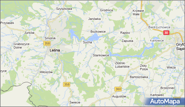 mapa Stankowice, Stankowice na mapie Targeo