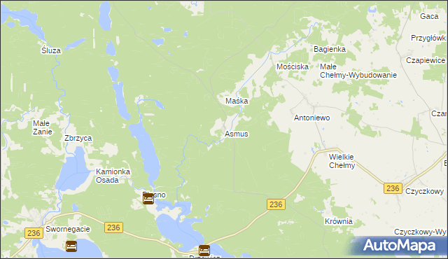 mapa Asmus, Asmus na mapie Targeo