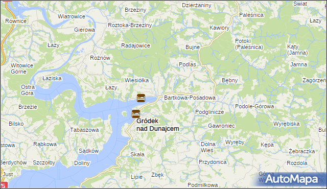 mapa Bartkowa-Posadowa, Bartkowa-Posadowa na mapie Targeo