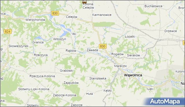 mapa Bartłomiejowice gmina Wąwolnica, Bartłomiejowice gmina Wąwolnica na mapie Targeo