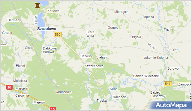 mapa Białasy, Białasy na mapie Targeo