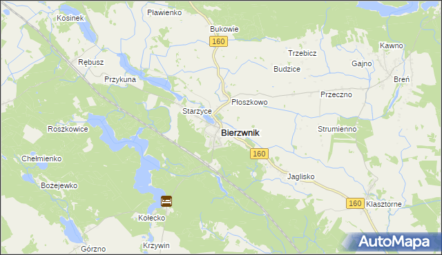 mapa Bierzwnik, Bierzwnik na mapie Targeo