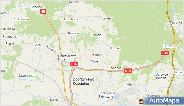 mapa Bohdan, Bohdan na mapie Targeo