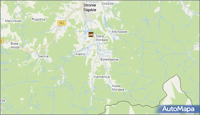 mapa Bolesławów gmina Stronie Śląskie, Bolesławów gmina Stronie Śląskie na mapie Targeo