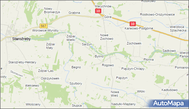 mapa Bylino, Bylino na mapie Targeo