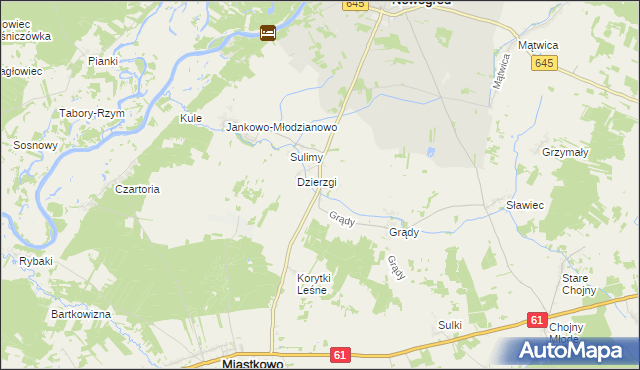 mapa Chmielewo gmina Nowogród, Chmielewo gmina Nowogród na mapie Targeo