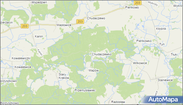 mapa Chudaczewko, Chudaczewko na mapie Targeo