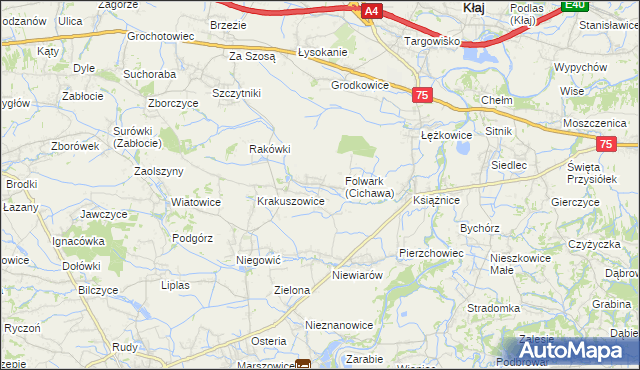 mapa Cichawa, Cichawa na mapie Targeo