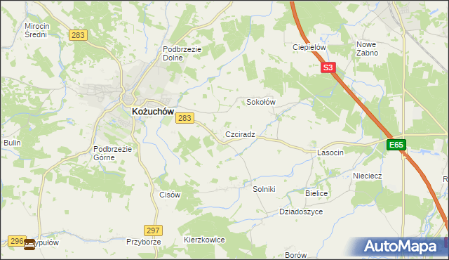 mapa Czciradz, Czciradz na mapie Targeo
