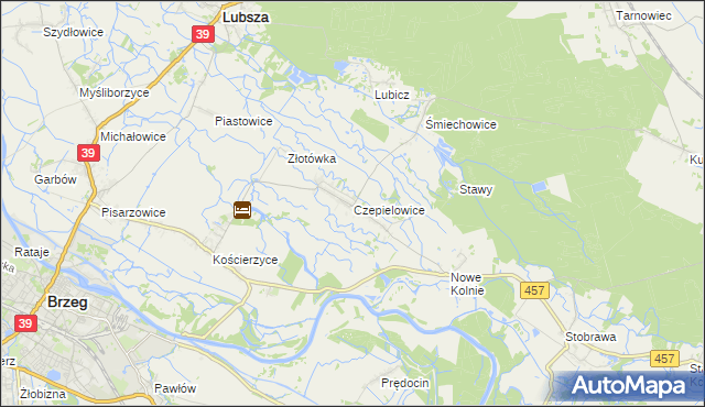 mapa Czepielowice, Czepielowice na mapie Targeo