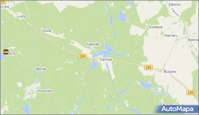 mapa Danków gmina Strzelce Krajeńskie, Danków gmina Strzelce Krajeńskie na mapie Targeo