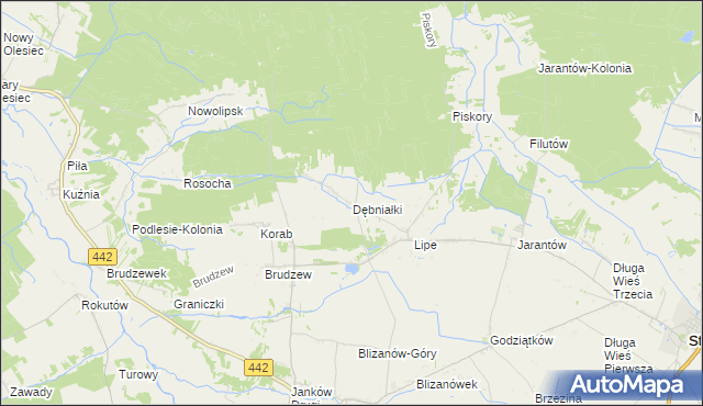 mapa Dębniałki gmina Blizanów, Dębniałki gmina Blizanów na mapie Targeo