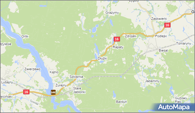mapa Dłużki, Dłużki na mapie Targeo