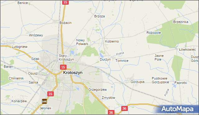 mapa Durzyn, Durzyn na mapie Targeo