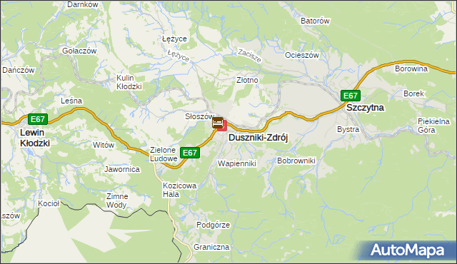 mapa Duszniki-Zdrój, Duszniki-Zdrój na mapie Targeo