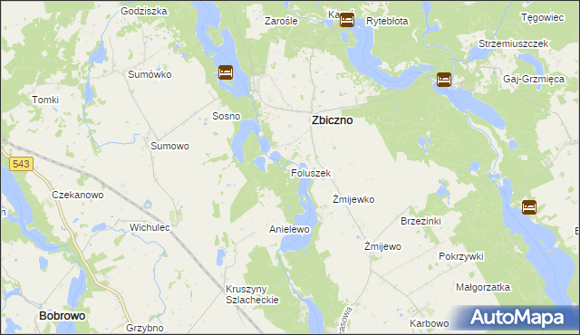mapa Foluszek, Foluszek na mapie Targeo