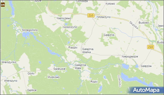 mapa Gałąźnia Wielka, Gałąźnia Wielka na mapie Targeo