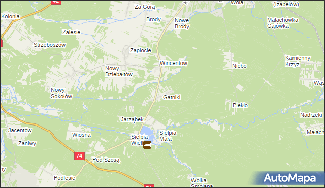 mapa Gatniki, Gatniki na mapie Targeo