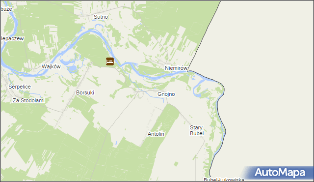 mapa Gnojno gmina Konstantynów, Gnojno gmina Konstantynów na mapie Targeo