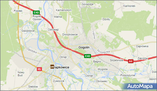 mapa Gogolin powiat krapkowicki, Gogolin powiat krapkowicki na mapie Targeo