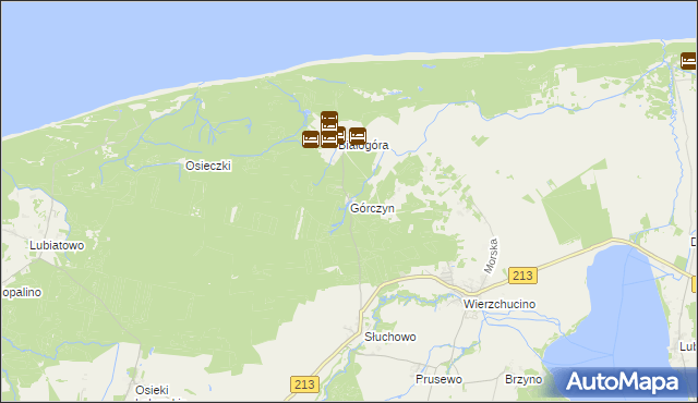 mapa Górczyn gmina Krokowa, Górczyn gmina Krokowa na mapie Targeo
