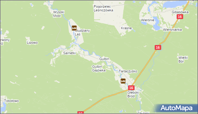 mapa Gulbin, Gulbin na mapie Targeo