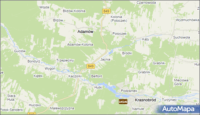 mapa Jacnia, Jacnia na mapie Targeo