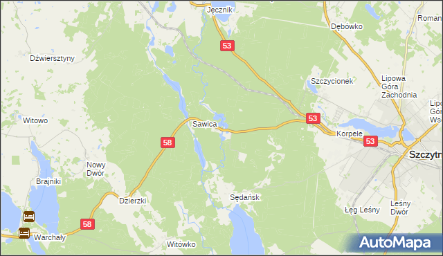 mapa Janowo gmina Szczytno, Janowo gmina Szczytno na mapie Targeo