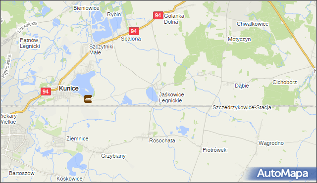 mapa Jaśkowice Legnickie, Jaśkowice Legnickie na mapie Targeo