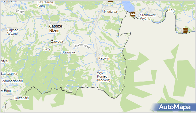 mapa Kacwin, Kacwin na mapie Targeo