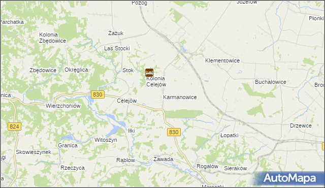 mapa Karmanowice, Karmanowice na mapie Targeo