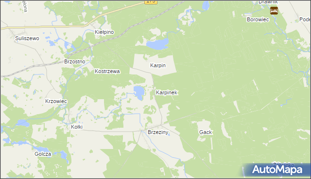 mapa Karpinek, Karpinek na mapie Targeo