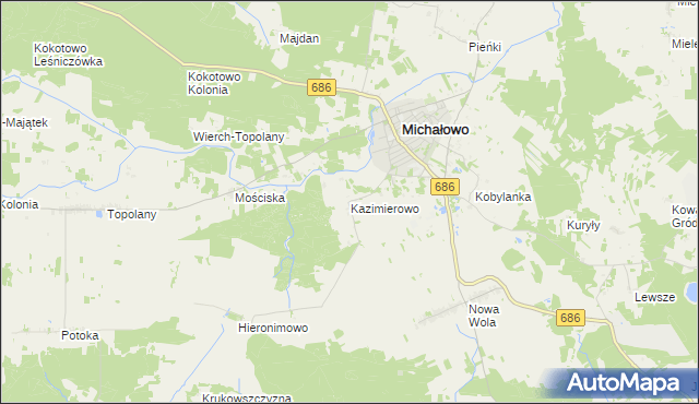 mapa Kazimierowo gmina Michałowo, Kazimierowo gmina Michałowo na mapie Targeo