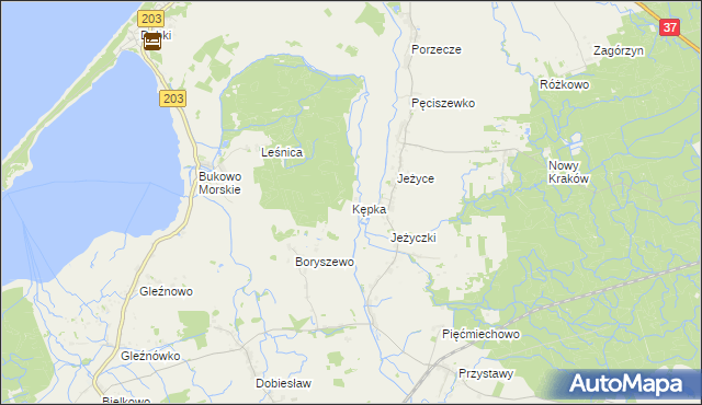 mapa Kępka gmina Darłowo, Kępka gmina Darłowo na mapie Targeo