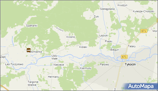 mapa Kiślaki, Kiślaki na mapie Targeo