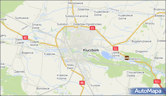 mapa Kluczbork, Kluczbork na mapie Targeo