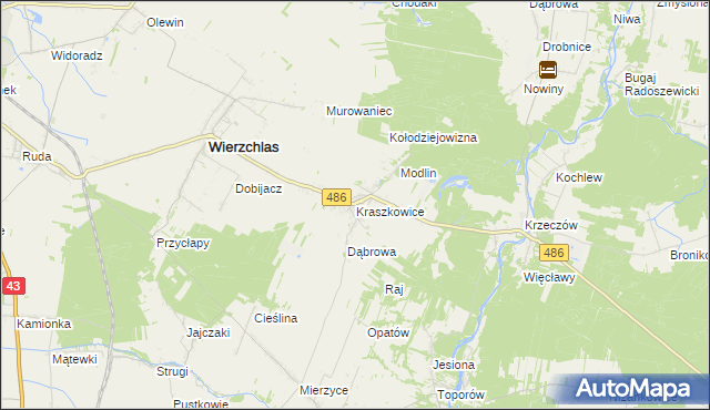 mapa Kraszkowice, Kraszkowice na mapie Targeo