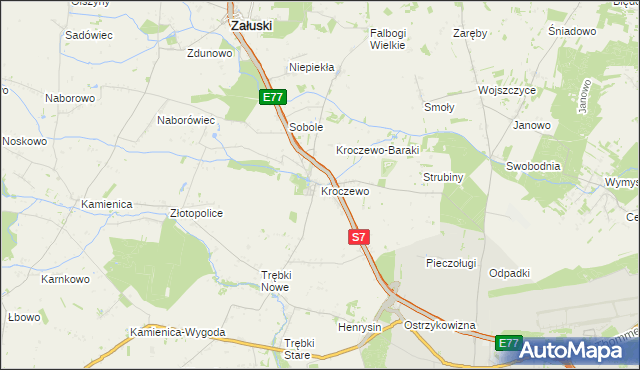 mapa Kroczewo, Kroczewo na mapie Targeo