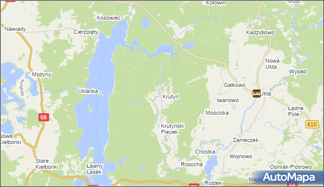 mapa Krutyń, Krutyń na mapie Targeo