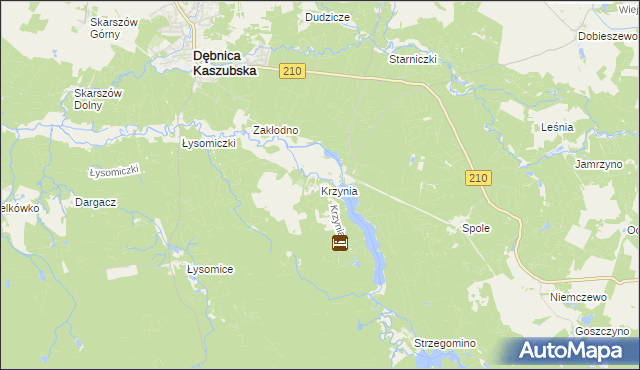 mapa Krzynia, Krzynia na mapie Targeo