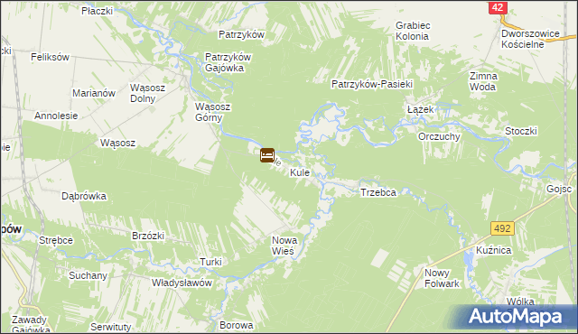 mapa Kule gmina Popów, Kule gmina Popów na mapie Targeo