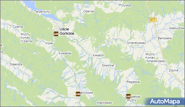 mapa Kwiatoń, Kwiatoń na mapie Targeo