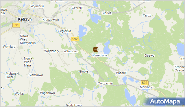 mapa Kwiedzina, Kwiedzina na mapie Targeo
