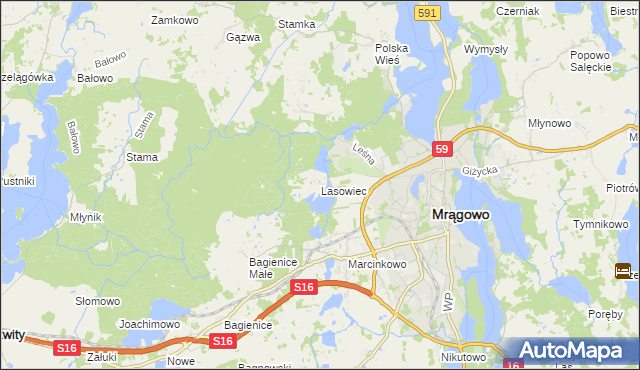 mapa Lasowiec, Lasowiec na mapie Targeo