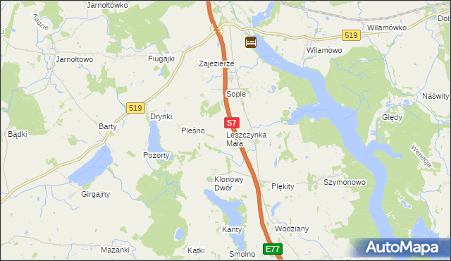 mapa Leszczynka Mała, Leszczynka Mała na mapie Targeo