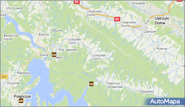 mapa Łobozew Górny, Łobozew Górny na mapie Targeo